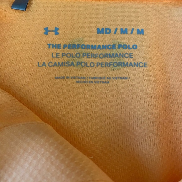 Under Armour Men's Orange Athletic Polo - Picture 3 of 6